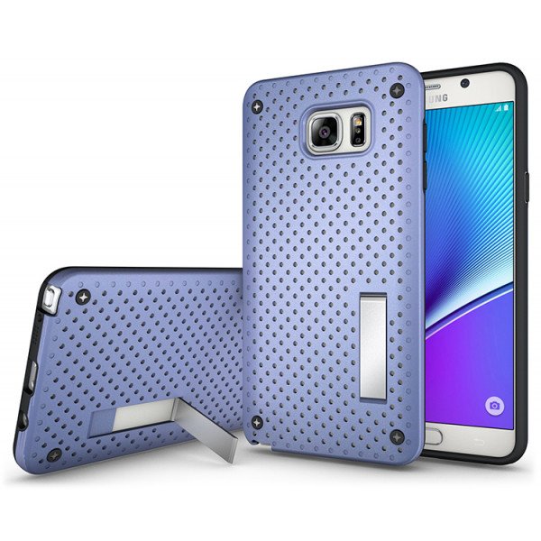 Wholesale Samsung Galaxy Note 5 Net Hybrid Kickstand Case (Blue)